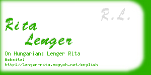 rita lenger business card